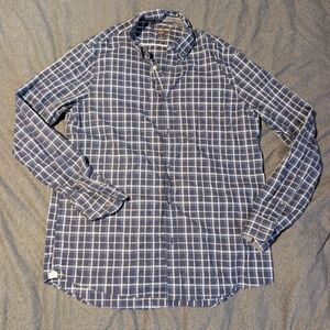 Michael Kors Navy and White Plaid Shirt